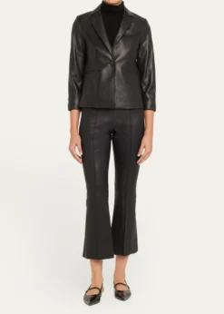 VinceShrunken Leather Blazer