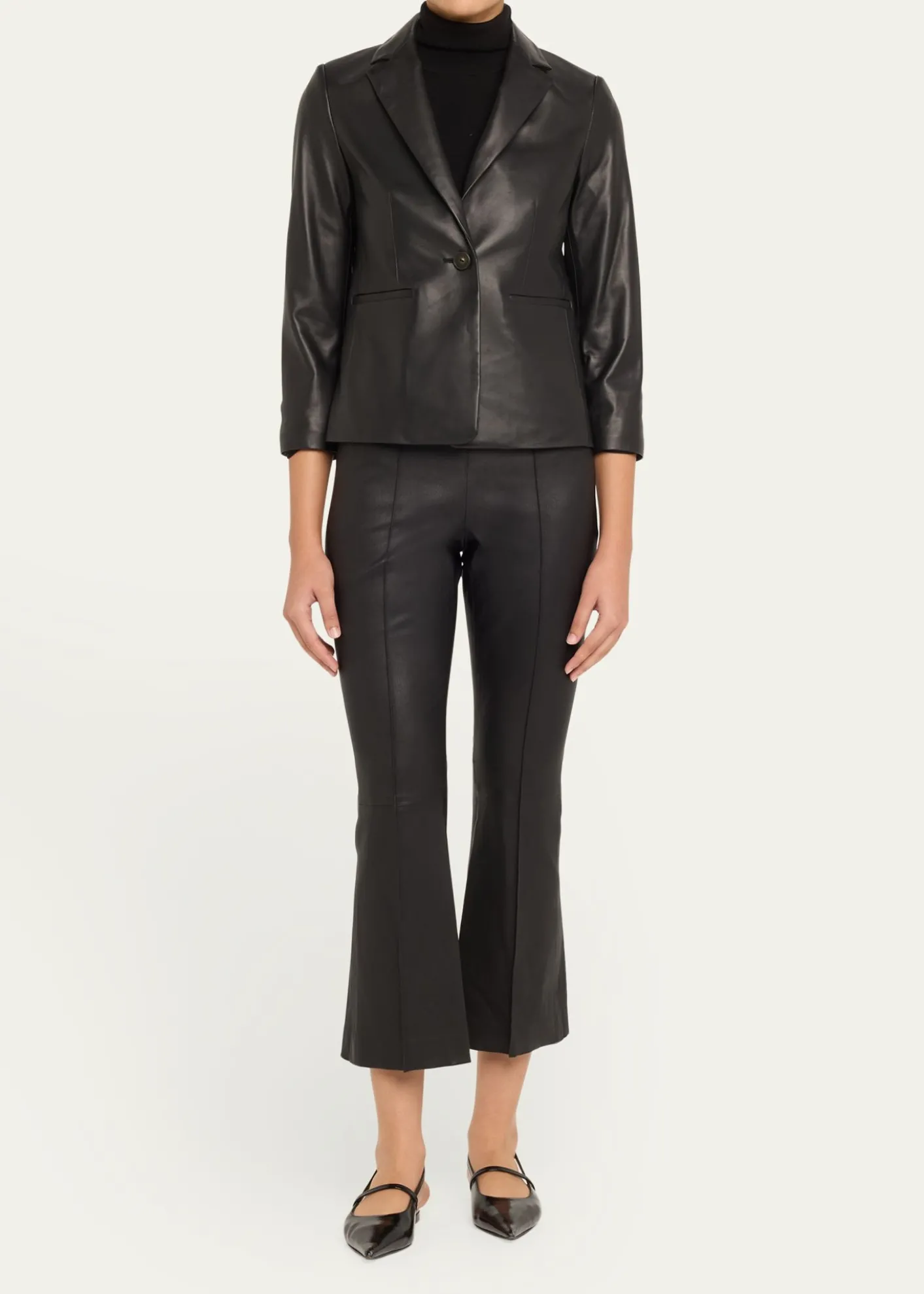 VinceShrunken Leather Blazer