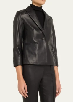 VinceShrunken Leather Blazer