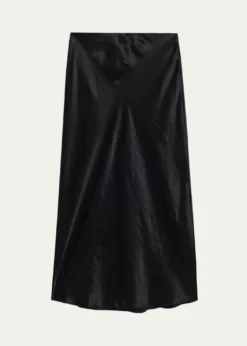 VinceSide-Slit Satin Slip Skirt