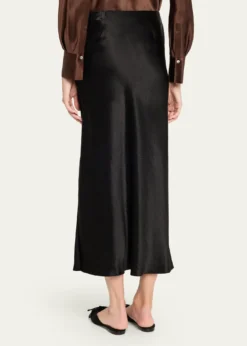 VinceSide-Slit Satin Slip Skirt