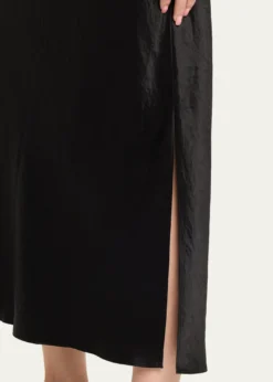 VinceSide-Slit Satin Slip Skirt