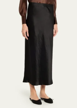 VinceSide-Slit Satin Slip Skirt