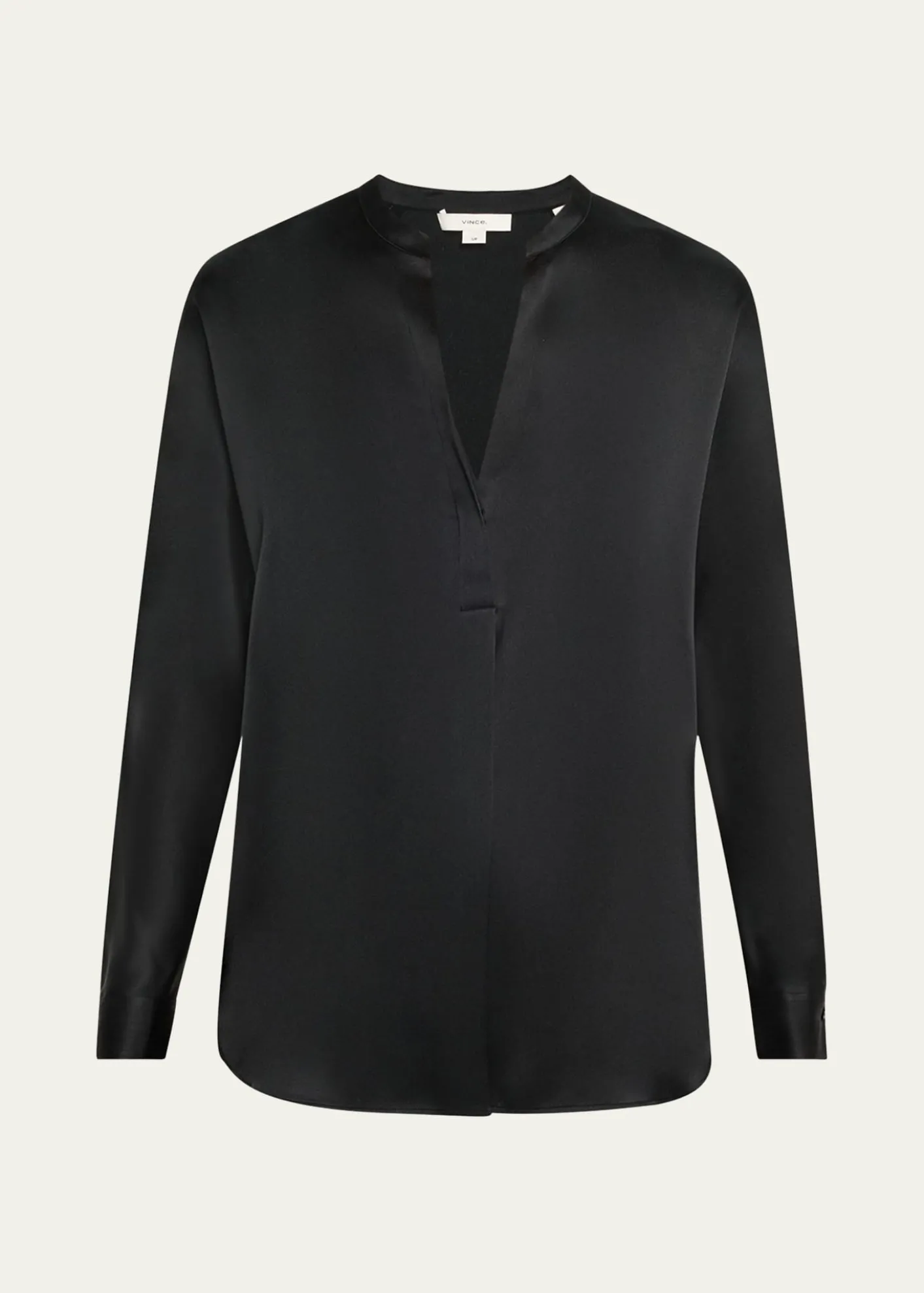 VinceSilk Band-Collar Blouse