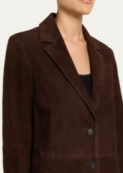 VinceSingle-Breasted Suede Blazer