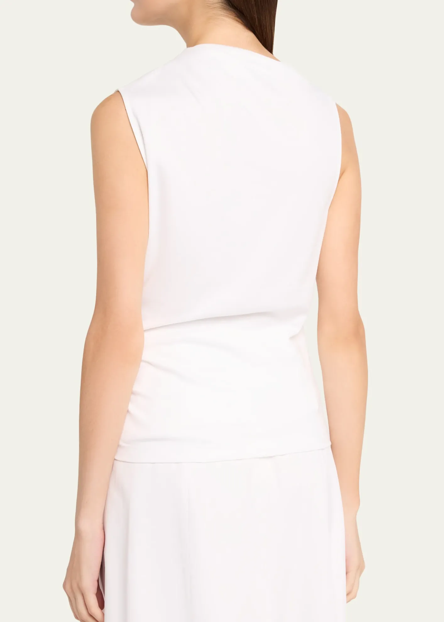VinceSleeveless Draped Pima Cotton Top