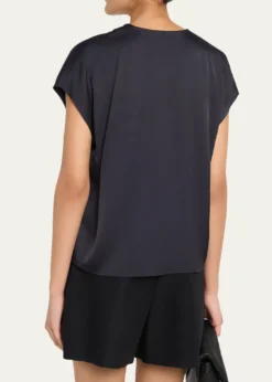 VinceSleeveless Draped Top