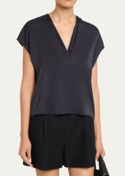 VinceSleeveless Draped Top