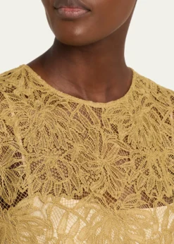 VinceSleeveless Floral Lace Top