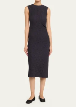 VinceSleeveless Gathered-Waist Dress