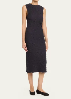 VinceSleeveless Gathered-Waist Dress