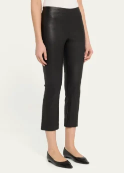 VinceSlim Cropped Leather Pants