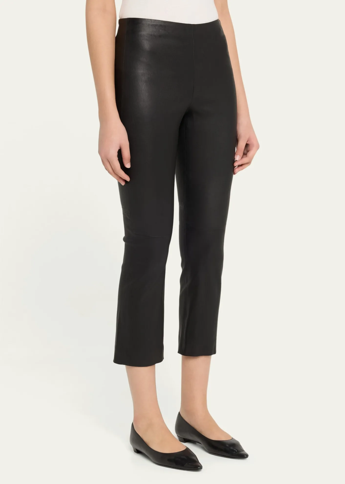VinceSlim Cropped Leather Pants