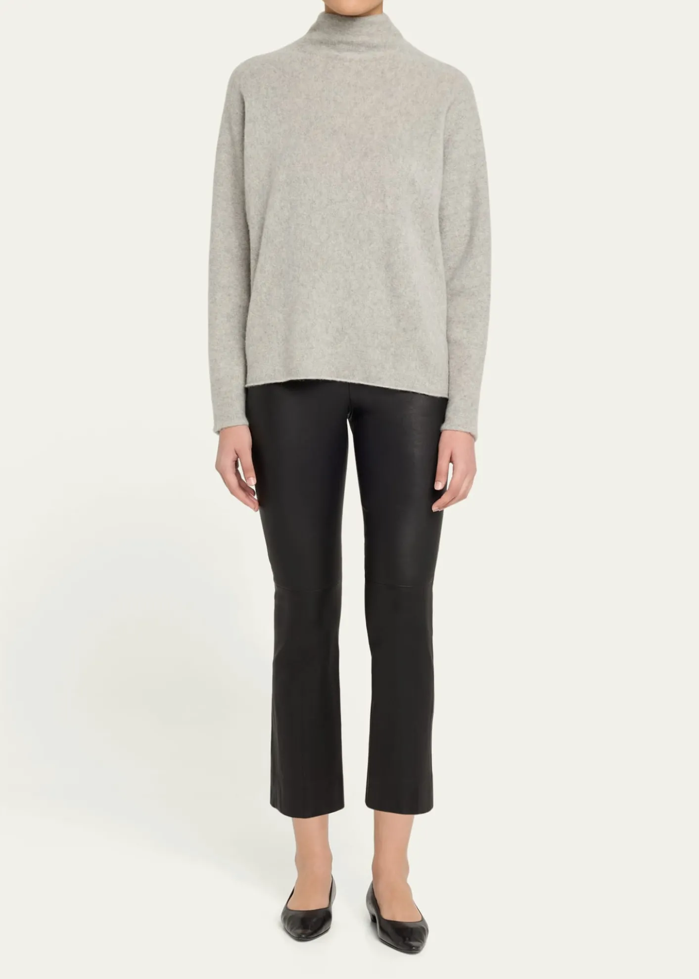 VinceSlim Cropped Leather Pants