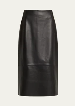 VinceStraight Leather Skirt