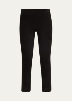 VinceStretch-Suede Split Hem Crop Pants