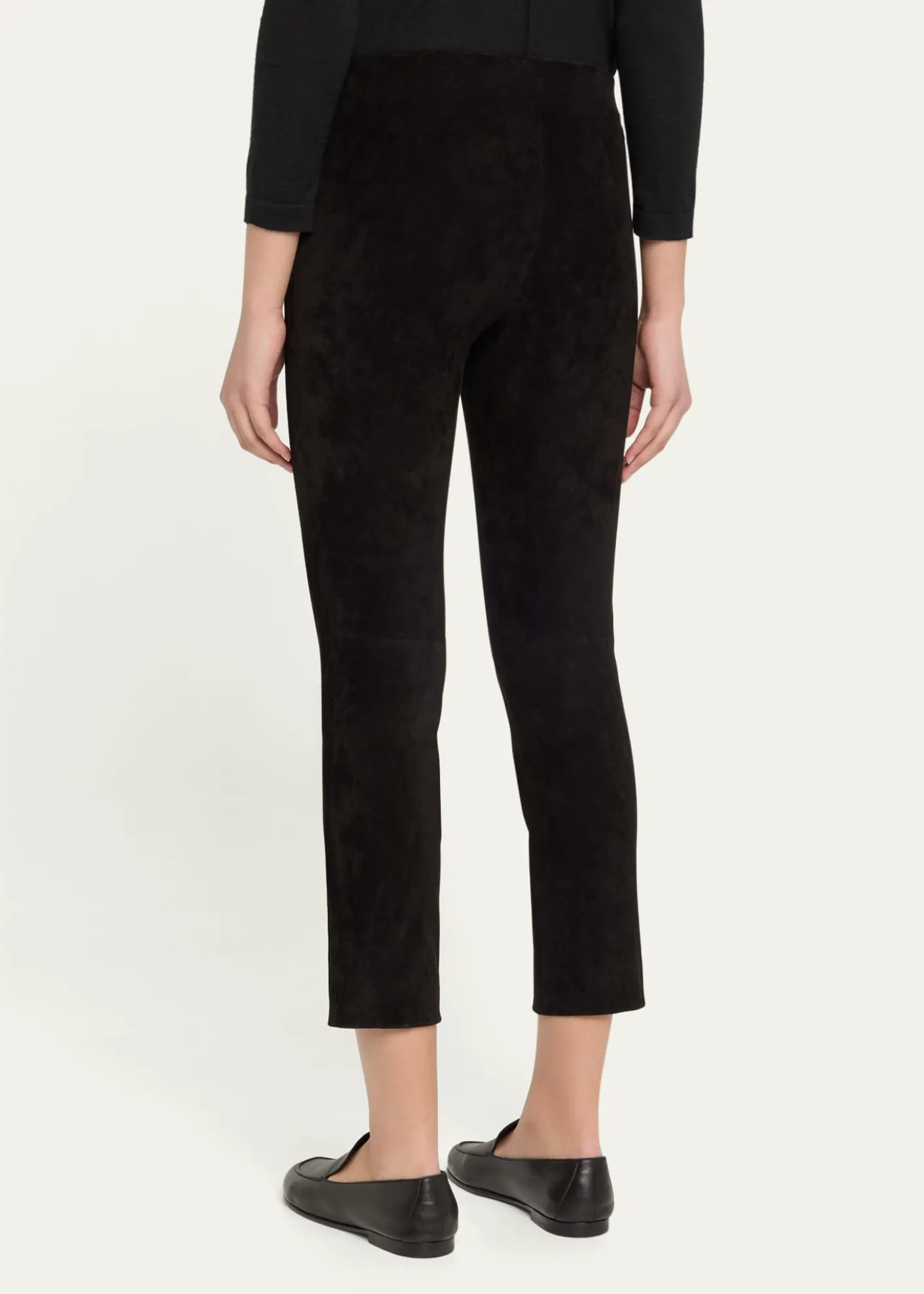 VinceStretch-Suede Split Hem Crop Pants