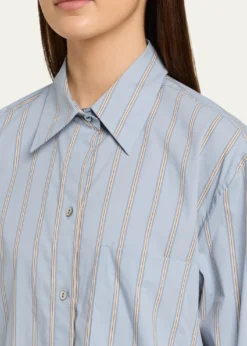 VinceStripe Button-Front Shirt