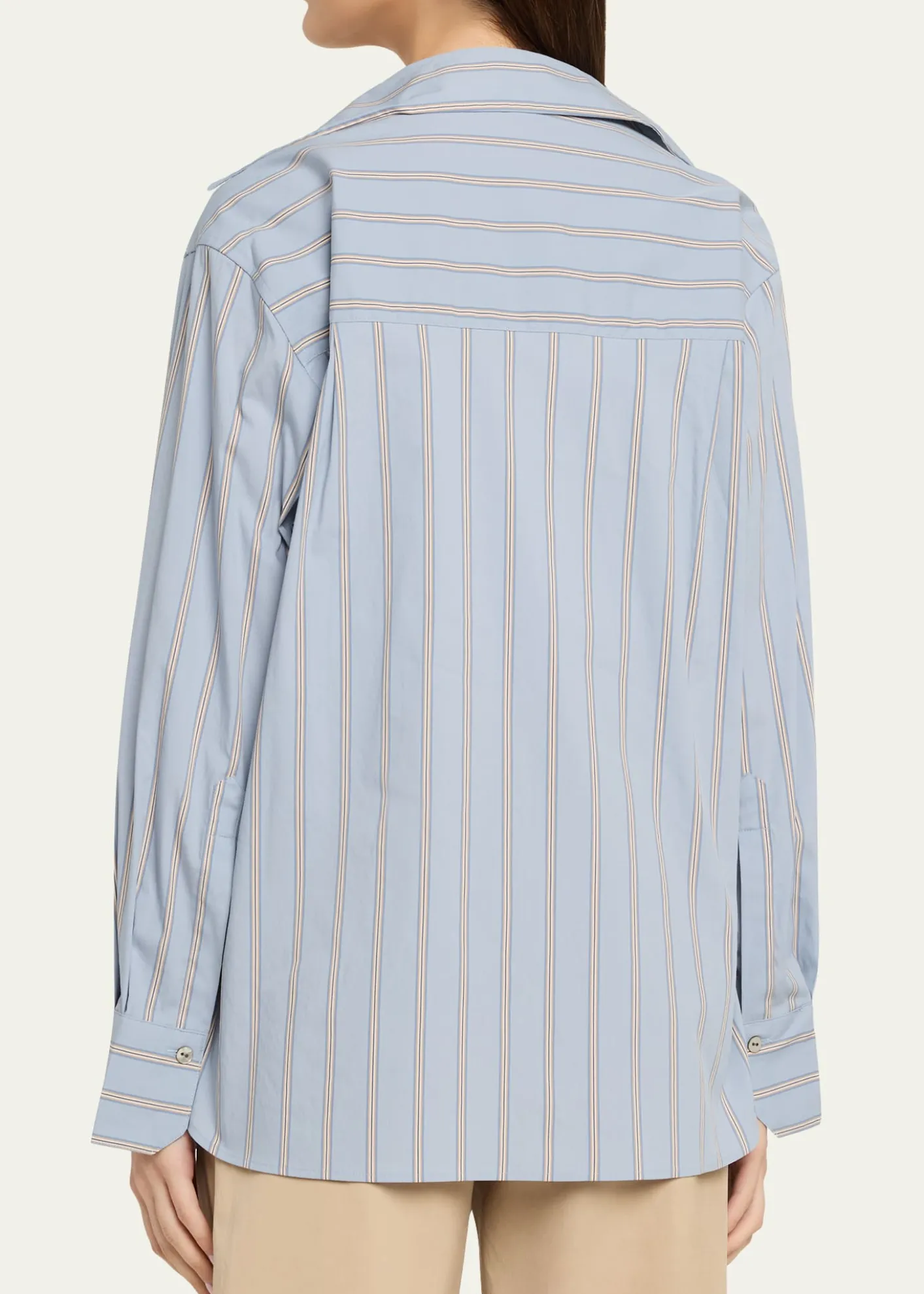 VinceStripe Button-Front Shirt