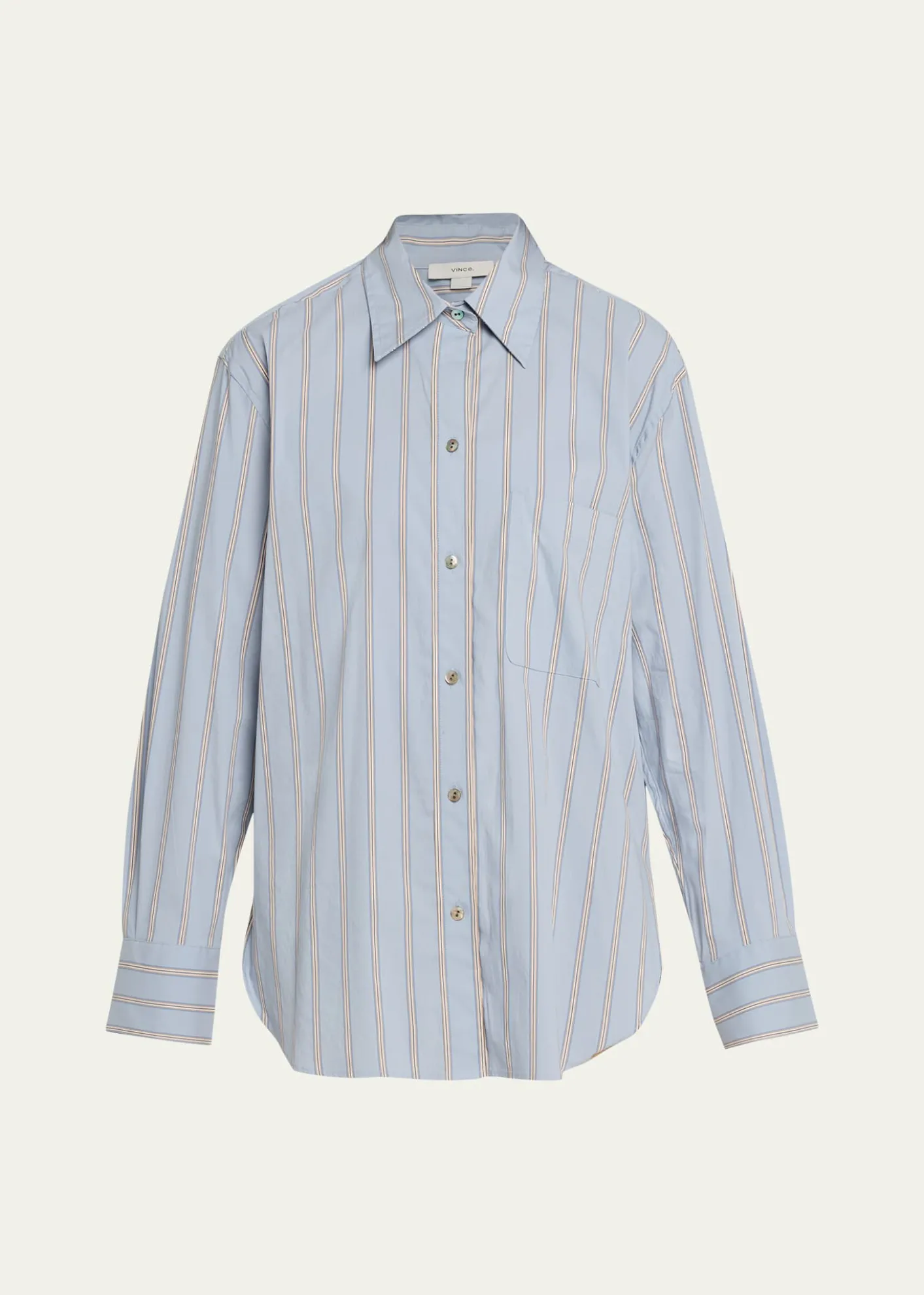 VinceStripe Button-Front Shirt