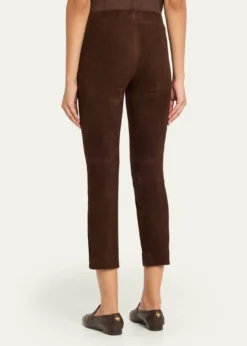 VinceSuede Split-Hem Cropped Pant