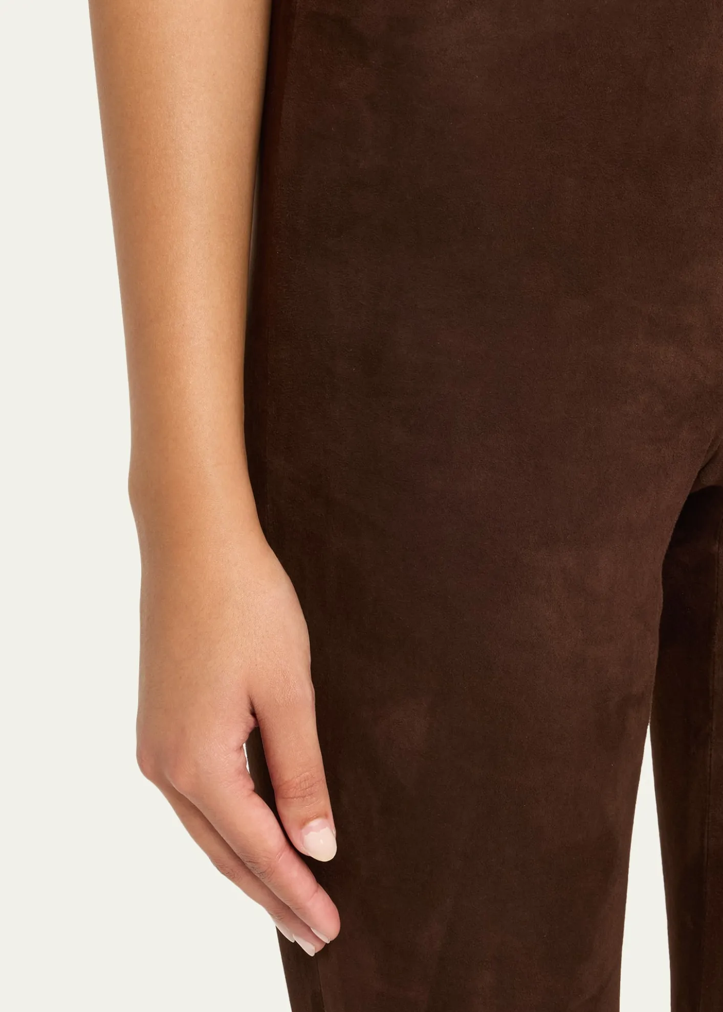 VinceSuede Split-Hem Cropped Pant