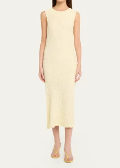 VinceTextured Sleeveless Midi Dress