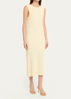 VinceTextured Sleeveless Midi Dress