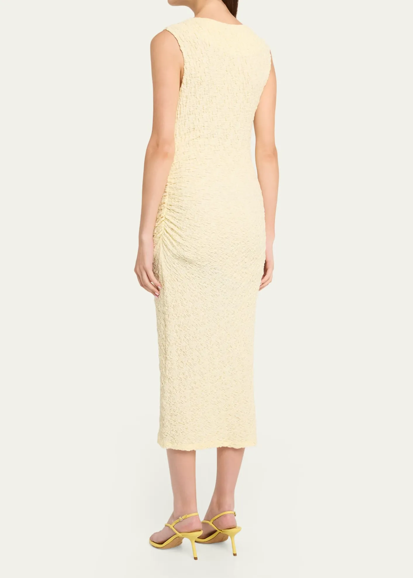 VinceTextured Sleeveless Midi Dress