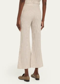 VinceTicking Stripe Cropped Flare Trousers