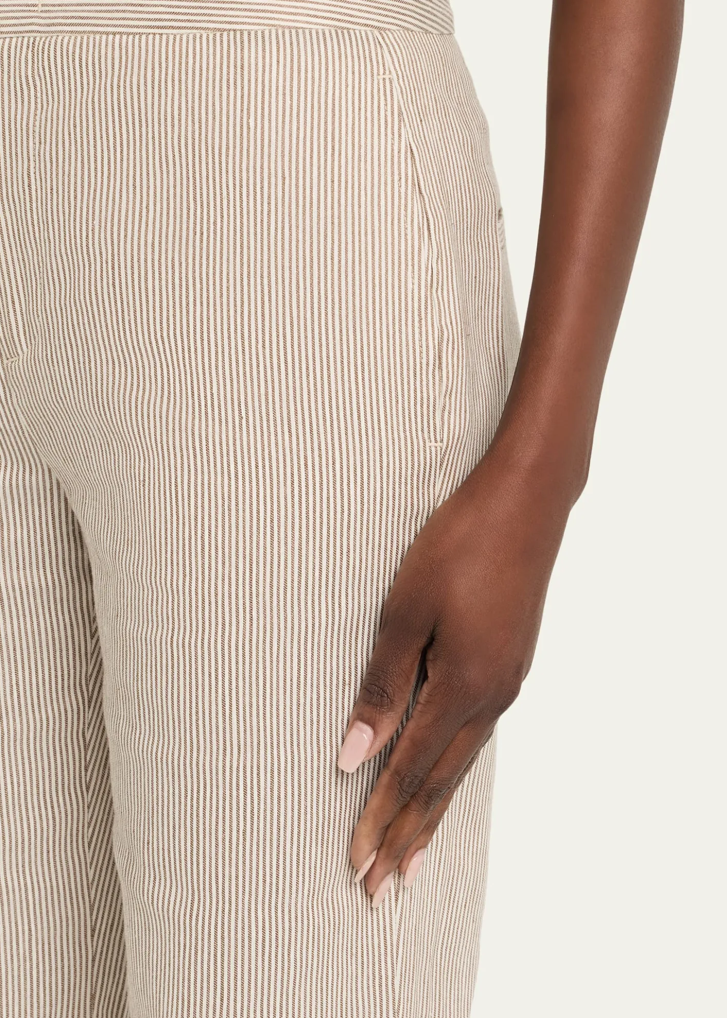 VinceTicking Stripe Cropped Flare Trousers