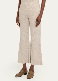 VinceTicking Stripe Cropped Flare Trousers