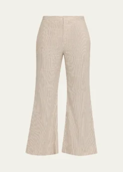 VinceTicking Stripe Cropped Flare Trousers