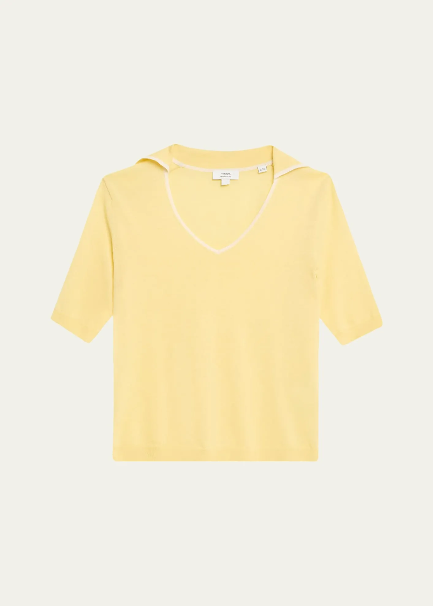 VinceTipped Elbow-Sleeve Knit Top