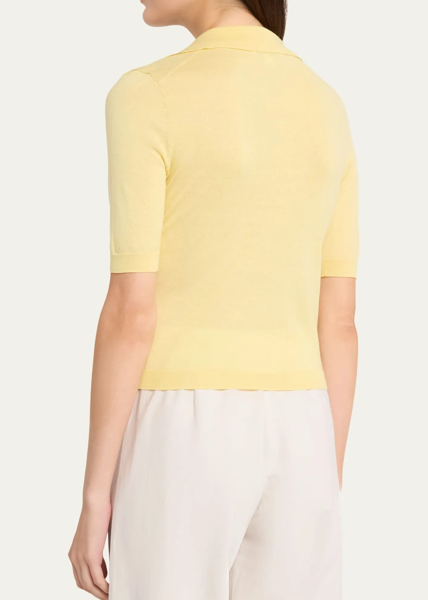 VinceTipped Elbow-Sleeve Knit Top