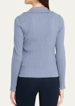 VinceVariegated Rib Polo Cardigan