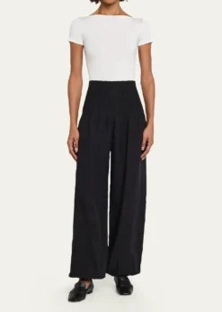 VinceWide-Leg Pintuck Pants