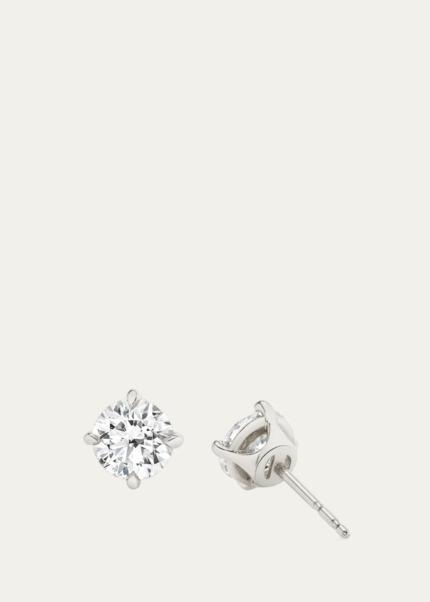 VRAIBrilliant Round Solitaire Lab Created/VRAI Created Diamond Stud Earrings