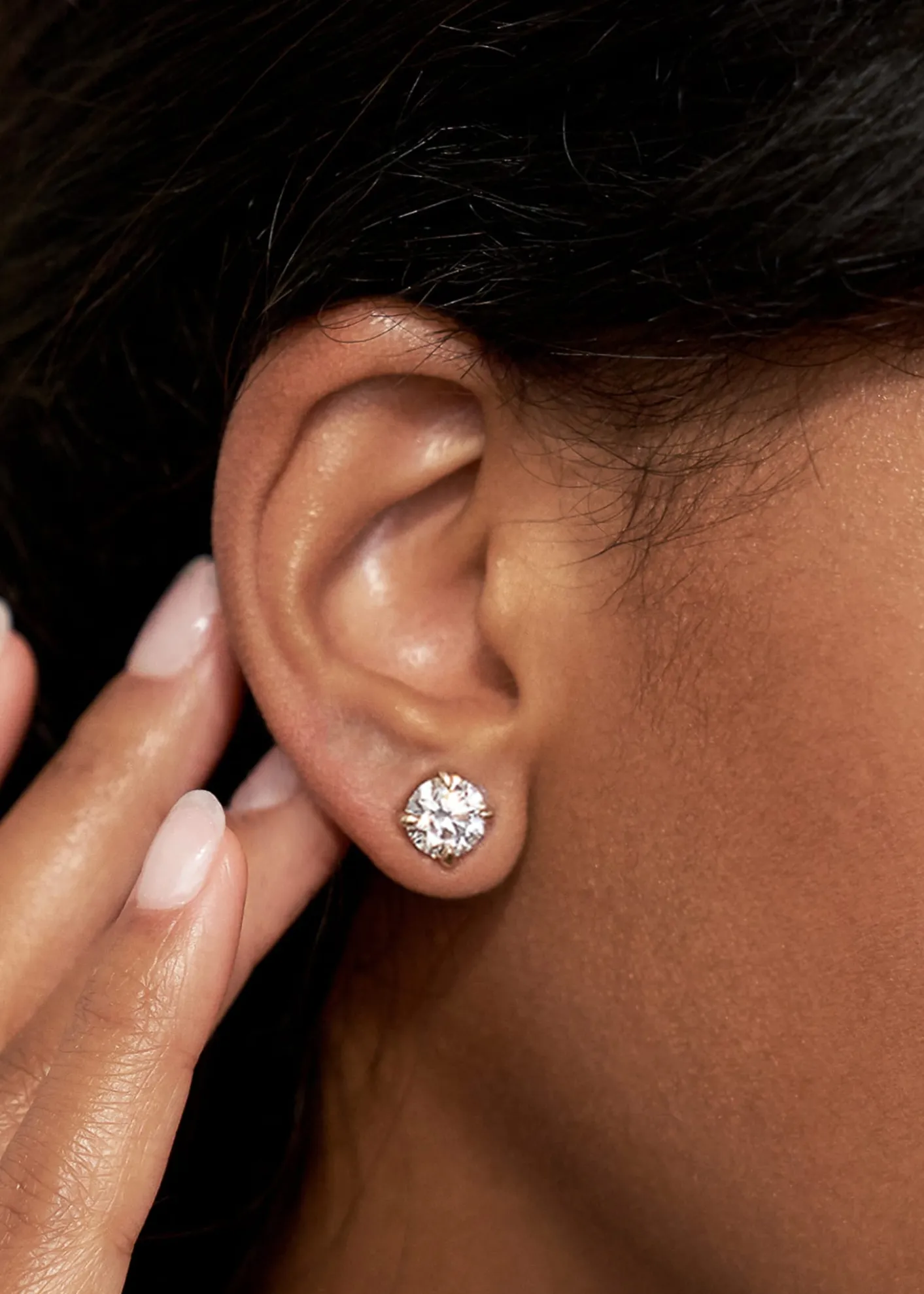 VRAIBrilliant Round Solitaire Lab Created/VRAI Created Diamond Stud Earrings
