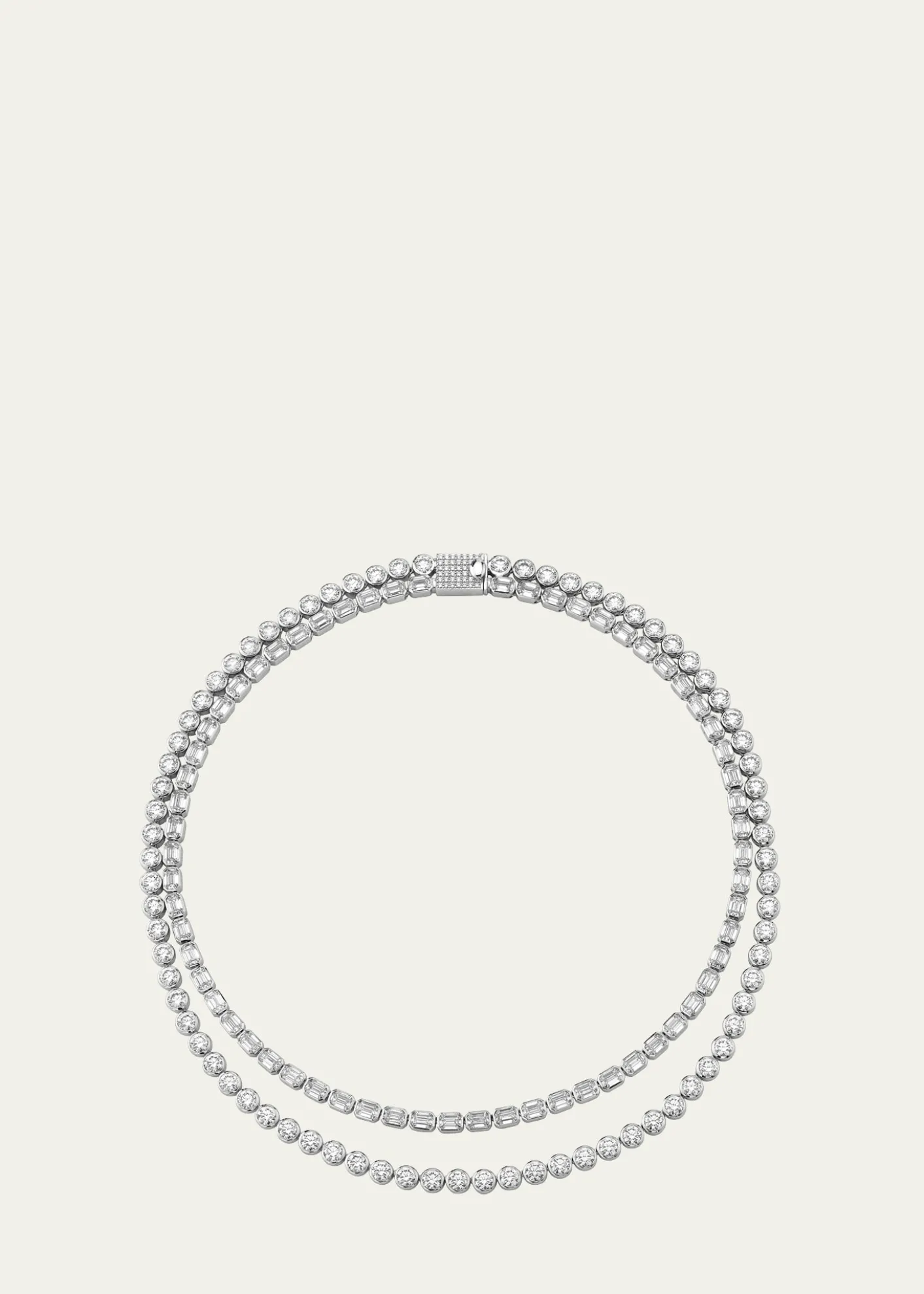 VRAICelestial Double Strand Lab Grown Diamond Tennis Necklace, 42.36tcw