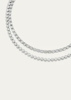 VRAICelestial Double Strand Lab Grown Diamond Tennis Necklace, 42.36tcw