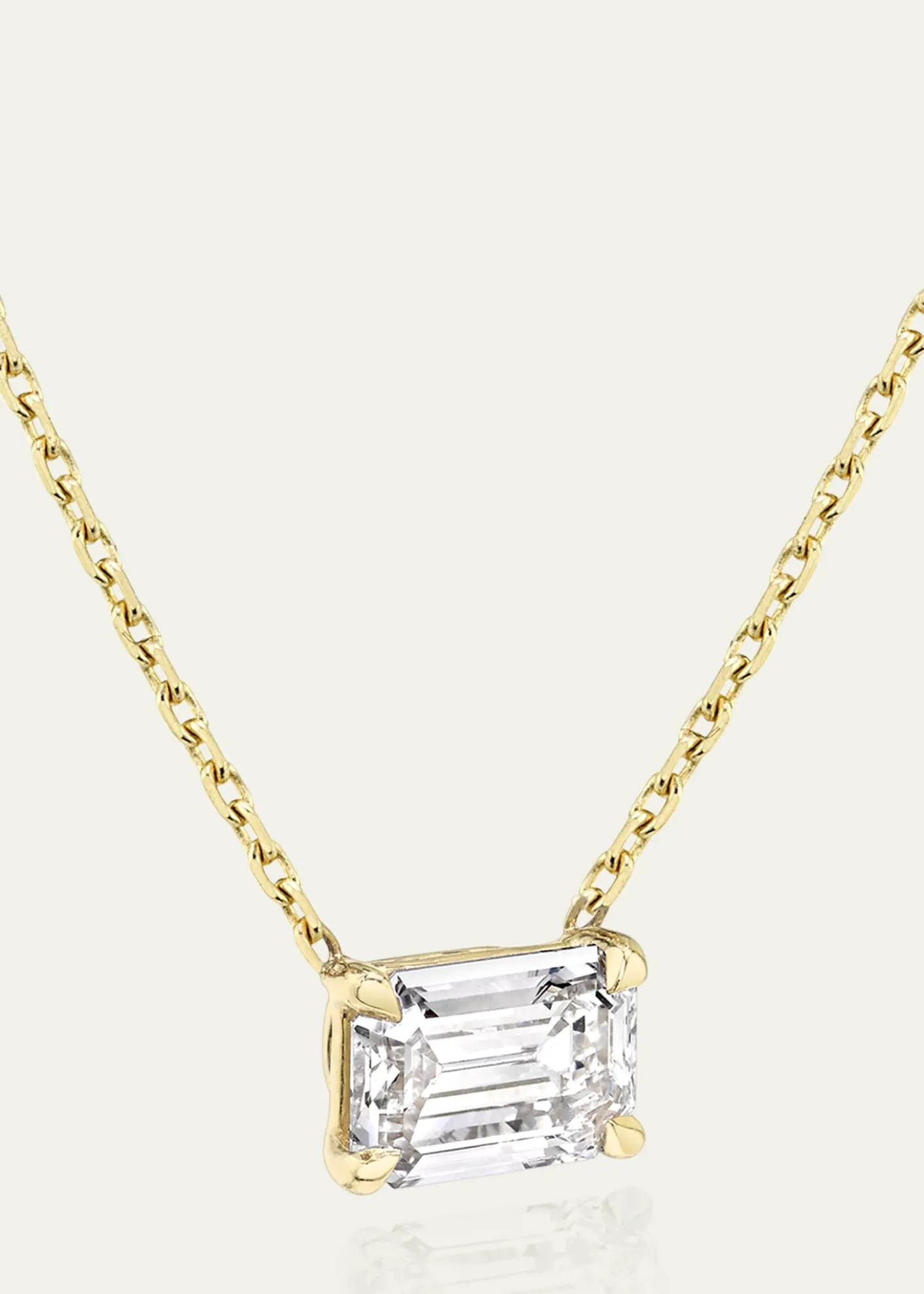 VRAIEmerald-Cut Solitaire Lab Grown Diamond Necklace, 1.0tcw