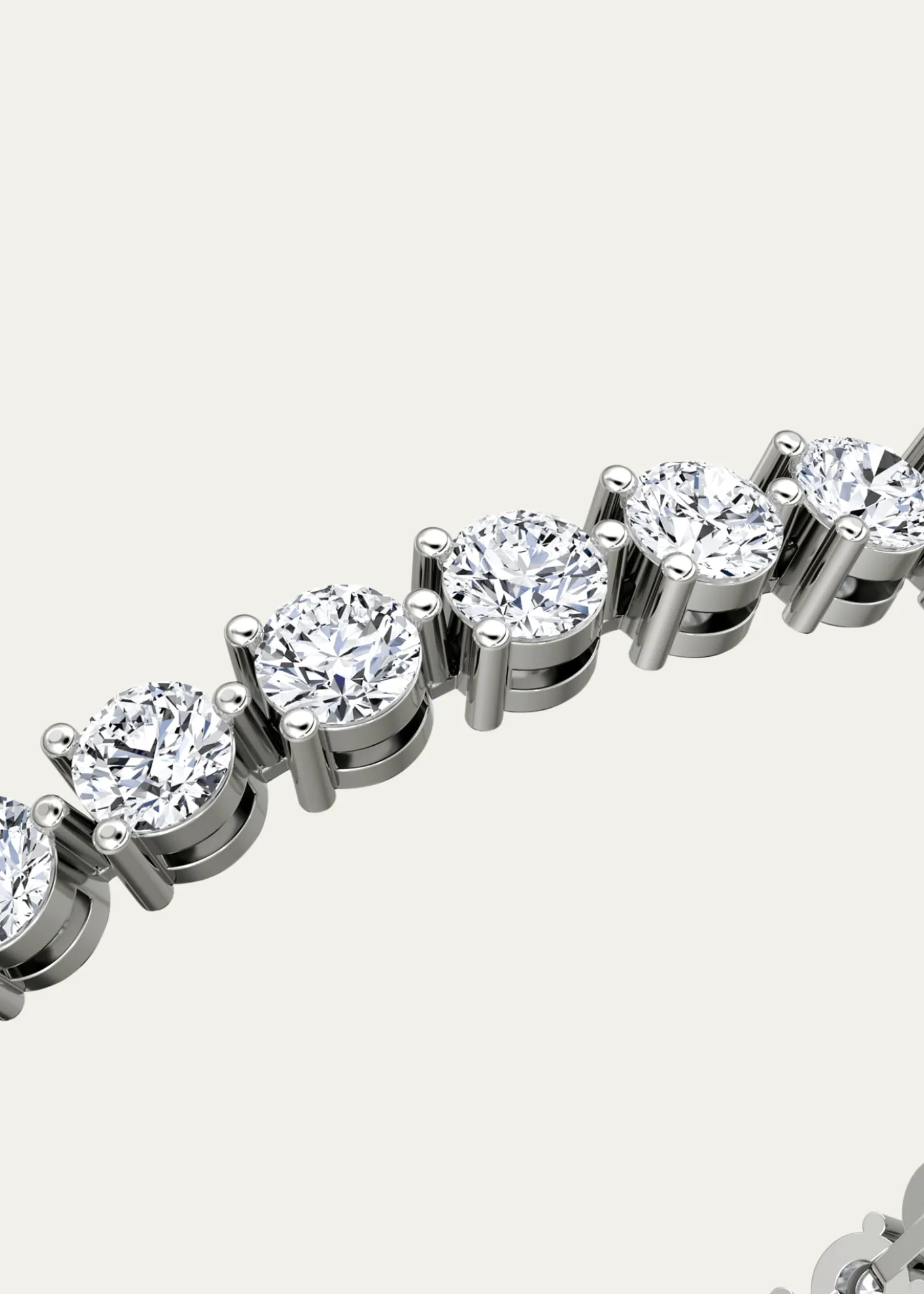 VRAI14K White Gold Round Lab Grown Diamond Tennis Bracelet, 8.50tcw