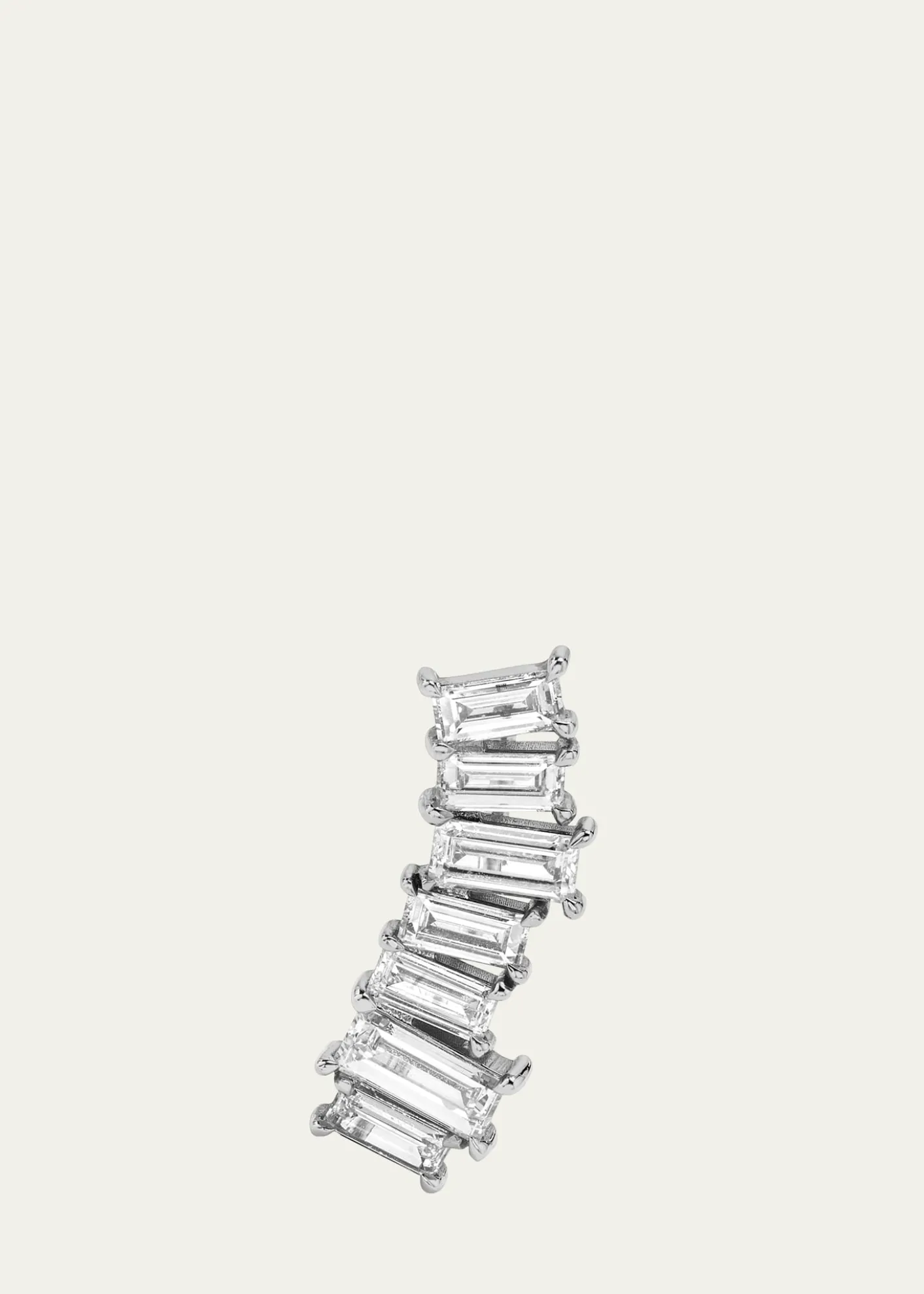 VRAI14K Gold Baguette Lab Grown Diamond Ear Climber, Single
