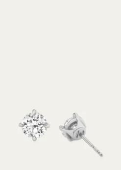 VRAI14K Gold Brilliant Round Solitaire Lab Grown Diamond Stud Earrings, 4.00tcw
