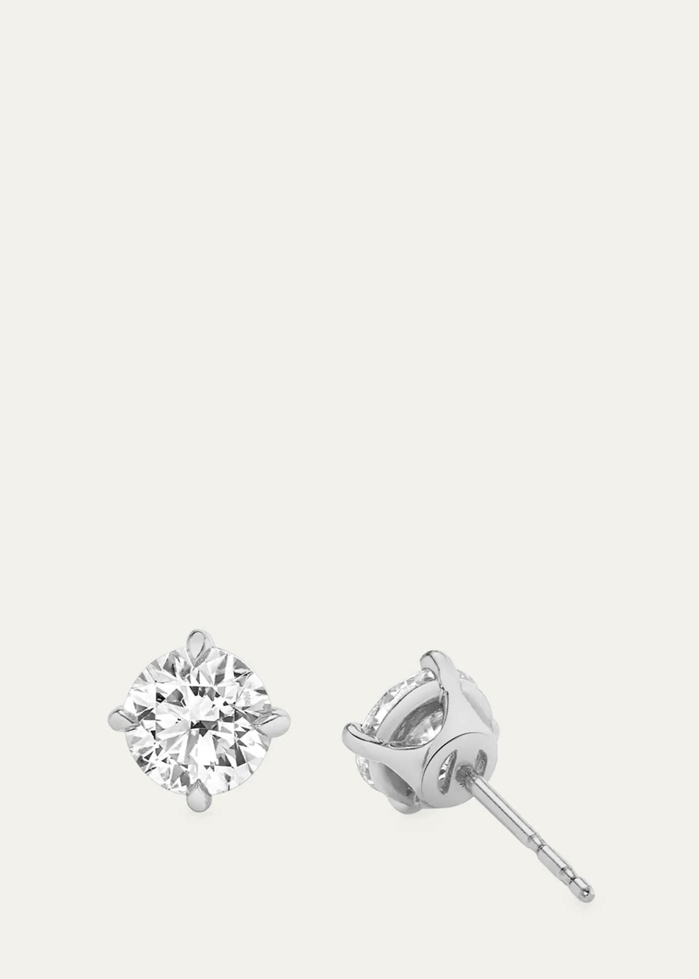 VRAI14K Gold Brilliant Round Solitaire Lab Grown Diamond Stud Earrings, 4.00tcw