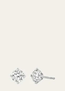 VRAI14K Gold Brilliant Round Solitaire Lab Grown Diamond Stud Earrings, 4.00tcw