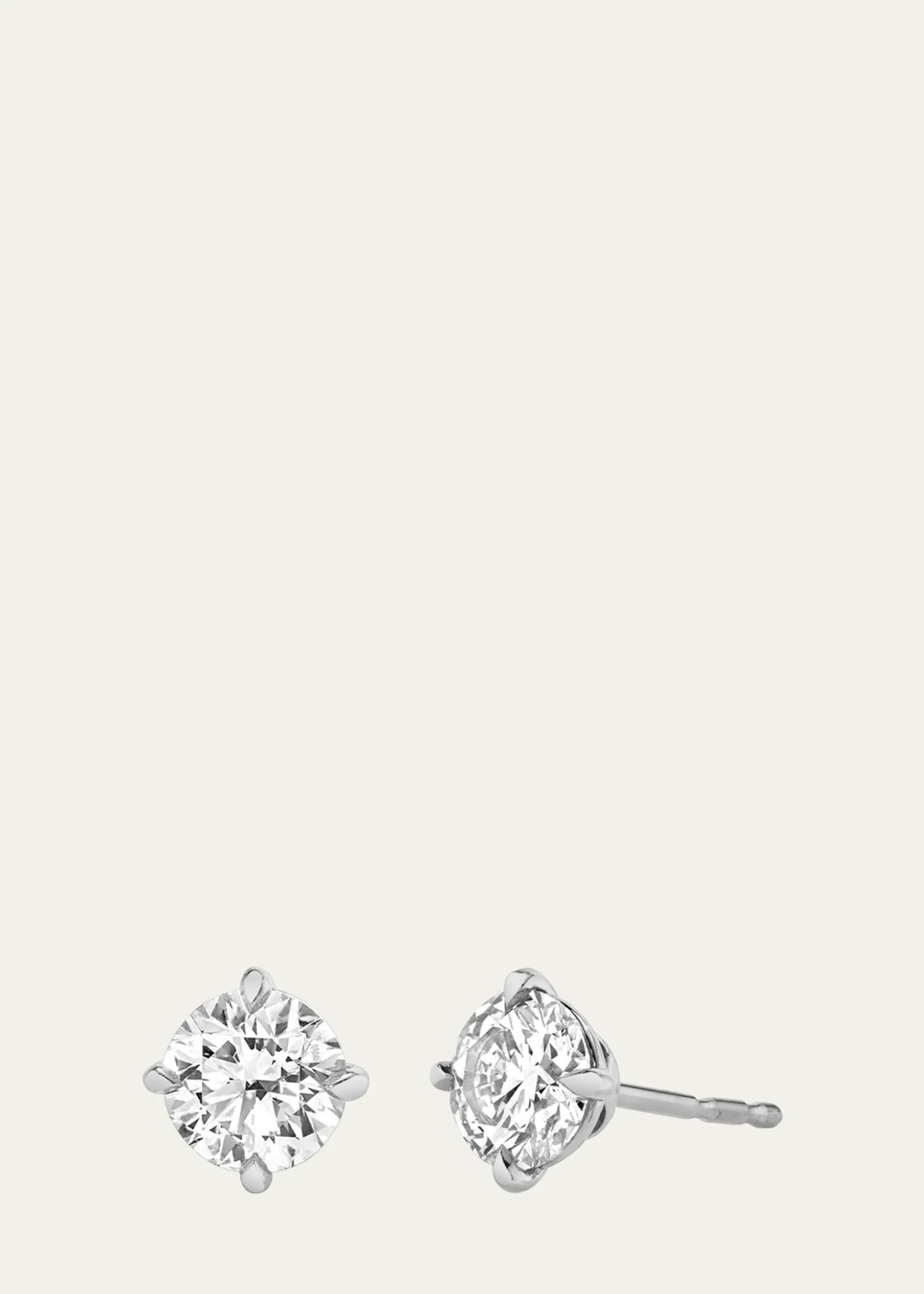VRAI14K Gold Brilliant Round Solitaire Lab Grown Diamond Stud Earrings, 4.00tcw