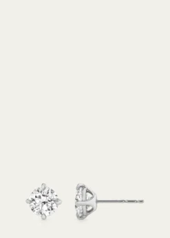 VRAI14K Gold Brilliant Round Solitaire Lab Grown Diamond Stud Earrings, 3.00tcw
