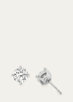VRAI14K Gold Brilliant Round Solitaire Lab Grown Diamond Stud Earrings, 3.00tcw